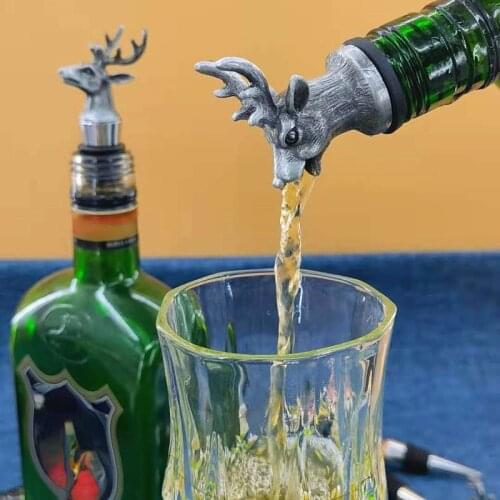 New Style 6 Colors Mini Popular Deer Head Wine Mouth Barware Accessories Bottle Stopper Keep Fresh Stopper Zinc Alloy Bar Tools