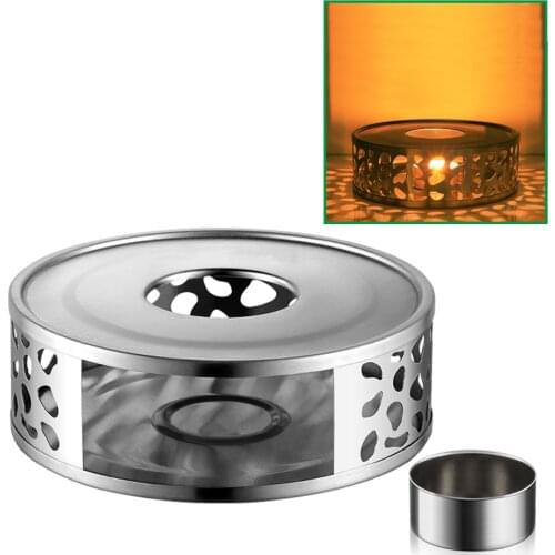 Stainless Steel Teapot Warmer, Metal Teapot Heater with Tealight Holder Stainless Steel Candle Base Coffee Tea Warmer For Glass