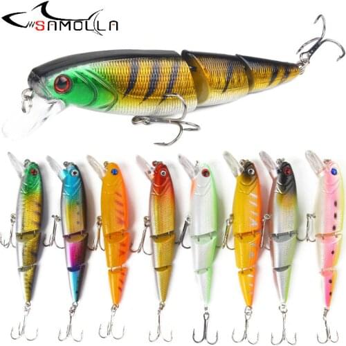 Swimbait Fishing Lure Minnow Three Section Bait Weights 11.5cm/15g Holographic Bass Lure Jerkbait Mino Swim Bait Saltwater Lures