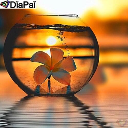 DiaPai 100% Full Square/Round Drill 5D DIY Diamond Painting "Flower cup sunset" Diamond Embroidery Cross Stitch 3D Decor A19286