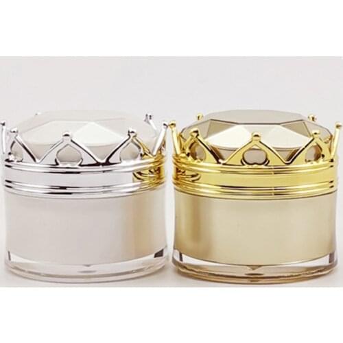Empty Skin Care Cream Bottle Gold Silver Crown Plastic Refillable Makeup Jar Pot 5g 10g 15g 20g Cosmetic Containers 10pcs/lot