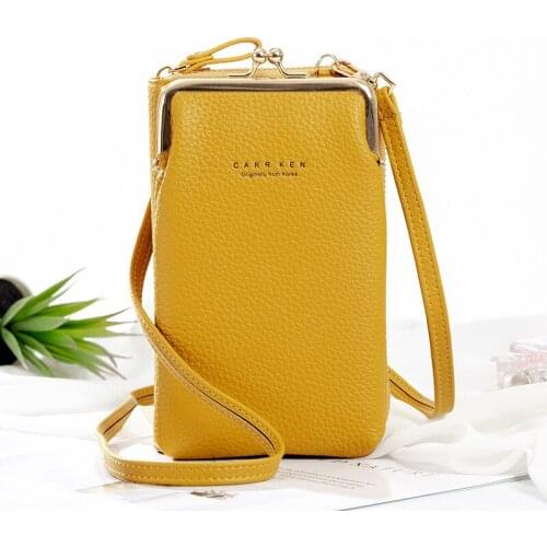 Luxury Summer Solid Shoulder Bags Women PU Leather Mobile Phone Corssbodys Bag Ladies Mini Purse Small Travel Card Holder Wallet