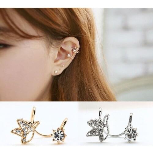 Earrings Super Cute Birds Rhinestone Earrings No Earrings Clip Earrings women jewelry