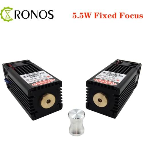 5.5W 445NM Fixed Focus blue laser module laser engraving and cutting TTL module 5500mw laser tube+goggles