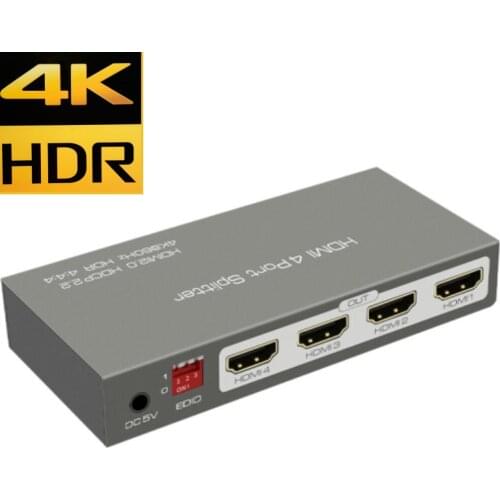 HDMI 2.0 Splitter 4K 60Hz HDR HDCP 2.2 HDMI 2.0 1 in 2 out HDMI 2.0 1X4 splitter EDID control(2 diffrent resolutions supported)