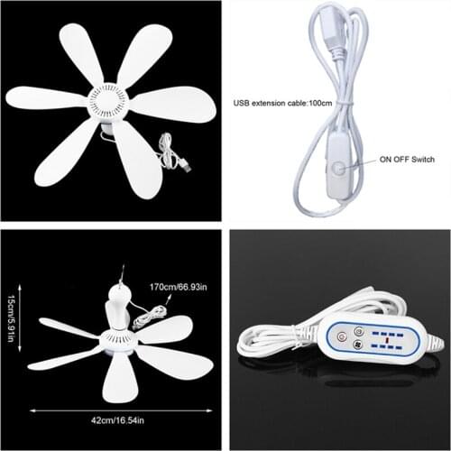 3.7m Cable USB Ceiling Canopy Fan Timing 4 Speed Hanging Outdoor Camp Tent Fan Drop shipping