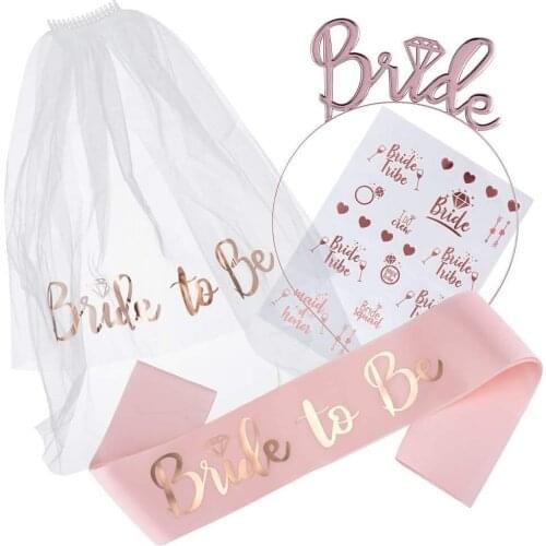 Hen Party Bride To Be A Belt Bridesmaid Group Badge Bridal Veil Decoration Wedding Party Balloon Hen Night Girl Wedding Game