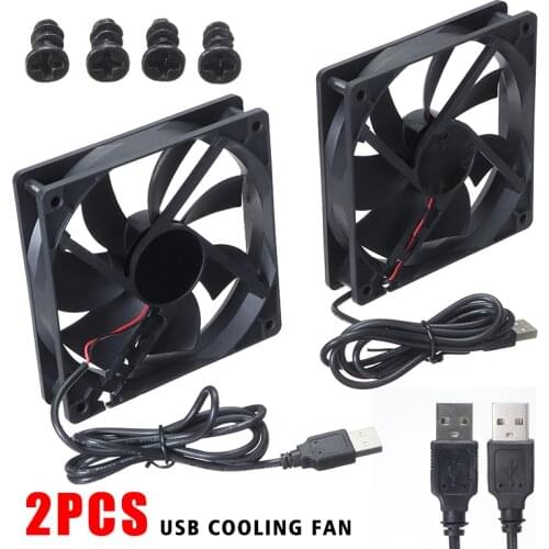 For PC Computer/TV Box/Router 2pcs 12*12*2.5cm DC 5V USB Cooling Fan Durable Silent CPU Case Fans Cooler Mayitr