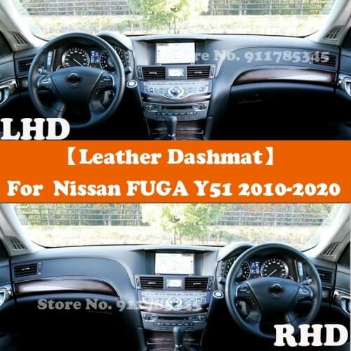 Suede Leather Dashmat Accessories Car-Styling Dashboard Covers Pad Sunshade For Nissan FUGA Y51 2010-2020 Infiniti M25 M37 Q70L