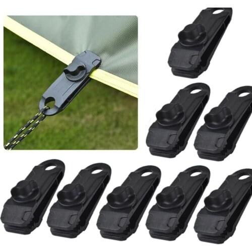 5/8/12 Pcs Tent Canopy Clip Outdoor Wind Rope Clamps Awning Durable Tarpaulin Buckle Mountaineering Camping Accessories Hook