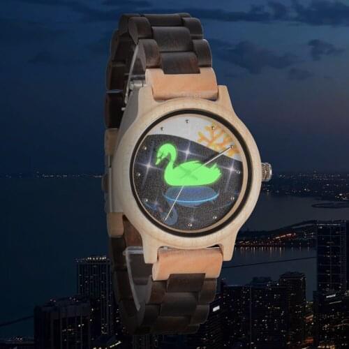 2021 Luxury Wood Quartz Watches for Women Wooden Band Luminous Dial Wristwatch with Strap Regulator and Instructions Best Gifts