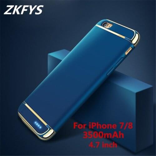 ZKFYS 3500mAh Ultra Slim Powerbank Charger Cover For iPhone 7 Battery Cover Power Charging Cases For iPhone 8 Power Bank Case