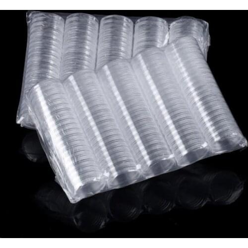 1000pcs Diameter 25mm 27mm 32mm 40mm Empty Transparent Coin Capsules Crafts Containers Storage Boxes Collection Holders SN1254