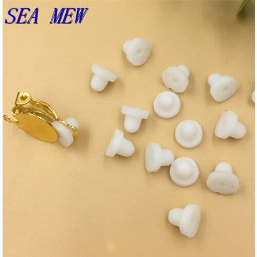 1000pcs 6.5mm White Soft Silicone Anti-Pain Pad Ear Clip Anti-Pain Pad For Earrings Accessories