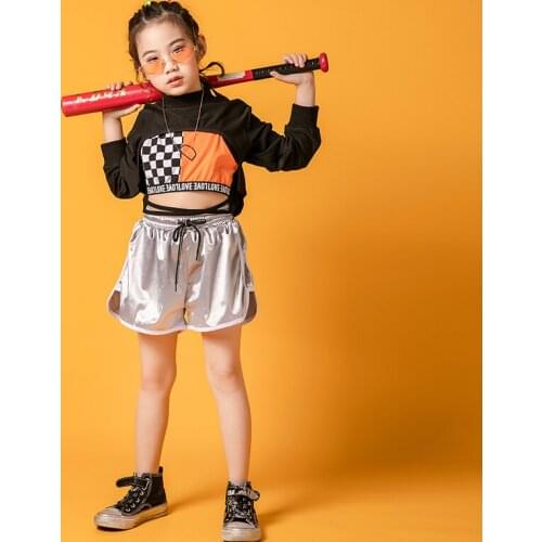 110-170 Cm Girls Jazz Dance Clothes Childrens Hip Hop Costumes Modern Street Performance Dance Catwalk Costume Tide DWY3784