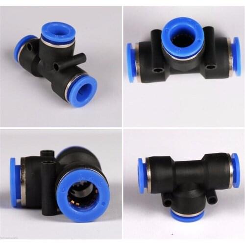 20pcs Tube O/D 4mm-16mm Plastic T Style Three Way Push In Fittings Pneumatic Connectors For Air Tube Water Hose