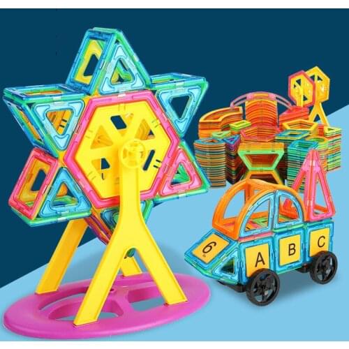 220pcs Big Size Magnetic Toys Designer Magnet Building Blocks Construction Set Magnetic Bircks DIY Toys for Children Gifts