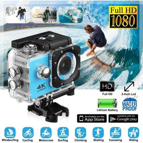4K Action Camera Ultra HD 4K 30fps WiFi 2 Inch 170 Degree 30m Underwater Waterproof Helmet Video Recording Cameras Sport Camera