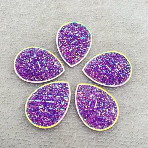 6pcs 30*40mm Big Size Sewing Crystal AB Drop Rhinestones Appliques Flat Back Crystals Stones Sew On Clear Strass Beads-B203