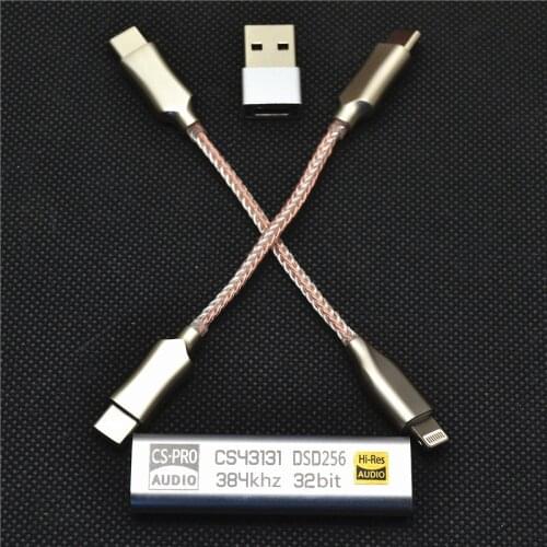 CS43131TYPE C To 3.5MM DSD256 for Android&iPhone Headphone Amplifier Adapter DAC Portable Dad Usb Cirrus Logic Hifi Ios Win10 Pc