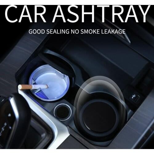 For Honda CRV Accord Civic 2017 2019 2021 Car LED Ashtray Portable Smoking Smokeless Flip Cover Temperature-retardant Cigarette