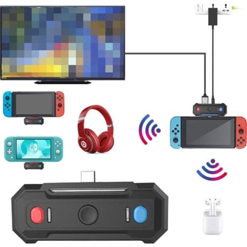 Bluetooth Adapter For Nintendo Switch Lite Type-C Audio Wireless Transmitter Low Latency HDMI-Compatible TV Base for NS Console