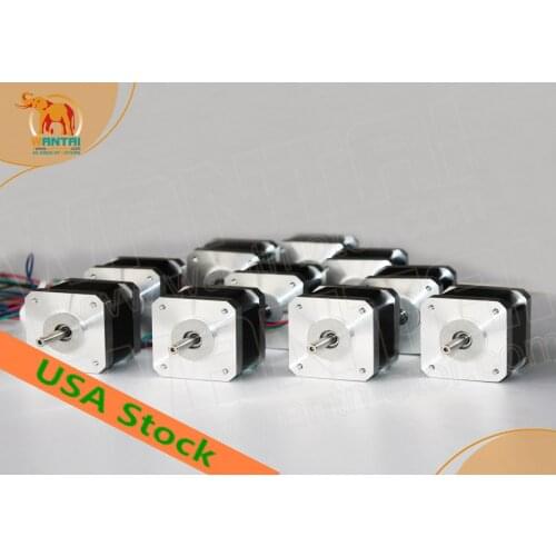 BIG SALE FOR US! Wantai 10 PCS Nema 17 Stepper Motor 42BYGHW609 56oz-in 40mm 1.7A CE ROSH ISO CNC Router Plasma Grind Foam Laser