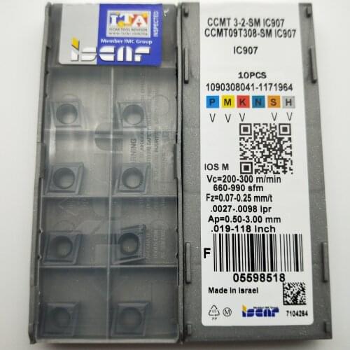 CCMT09T308-SM IC907 Carbide Inserts CNC Turning Blade boring10PCS
