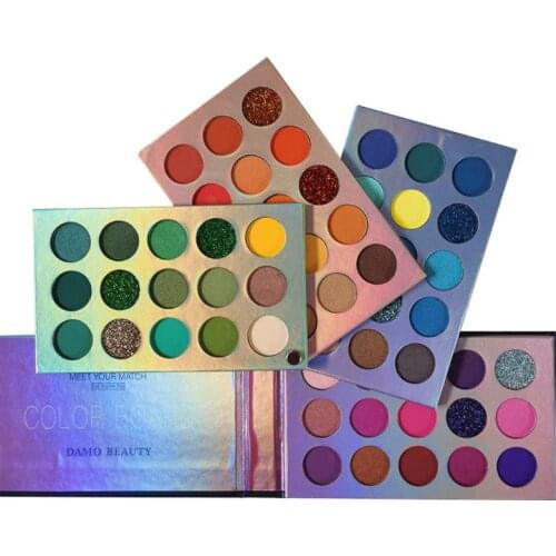 Damo Beauty 60 Colors Eyeshadow Palette Neon Yellow Eye High-Pigment Waterproof Glitter Highlighter Eye Shadow TSLM2