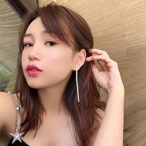 Long Tassel Butterfly Drop Earrings Golden Color 2021 Fashion Inlay Zircon Women Earrings Summer Jewelry Girls Party Gift