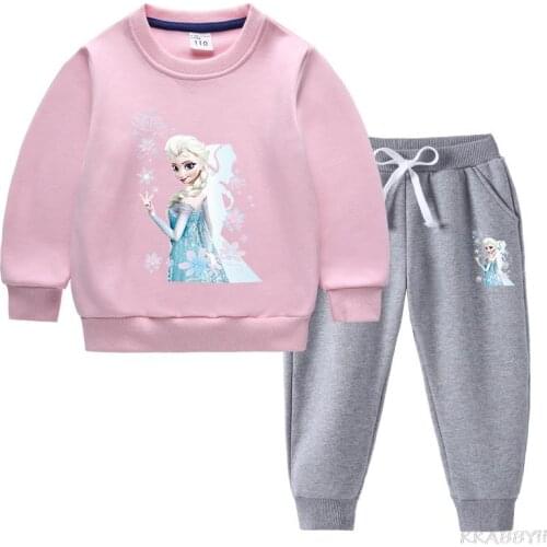 Disney Sleeve Kids 2Pcs Set Girls Tops Boys Clothes Casual Children Children Kid Sweatshirt Suit