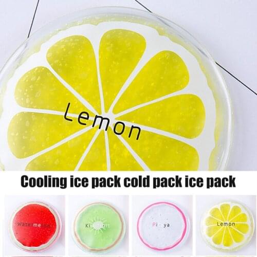 3pcs Round Colourful Iced Packs Cooler Bags Fruit Design Cold Fresh Food Drink xqmg Water Kettles Cookware Kitchen Dining Bar