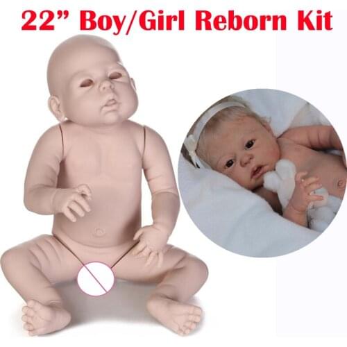 Reborn doll kit full body silicone vinyl bebe reborn DIY Anatomically Correct newborn dolls gift 22 inch