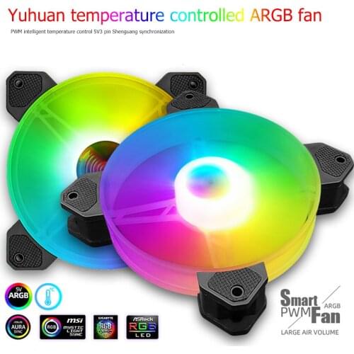 COOLMOON 12cm 12V 4Pin PWM PC Case Cooler Fan for Computer Chassis CPU 5V 3Pin ARGB Lighting Radiator Cooling Heatsink