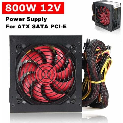 New Quiet 800 Watt 800W for Intel AMD PC 12V ATX PC Power Supply SLI PCI-E 12CM Fan High Quality Computer Power Supply For BTC