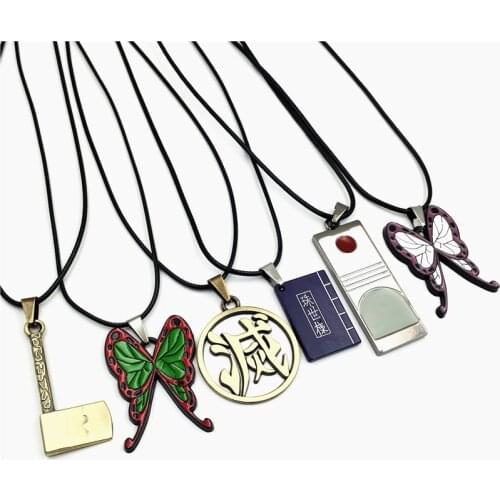 Fashion Anime Demon Slayer Kimetsu No Yaiba Necklace Tanjirou Kamado Wooden Sword Weapons Ghost Blade Pendant Halloween Props