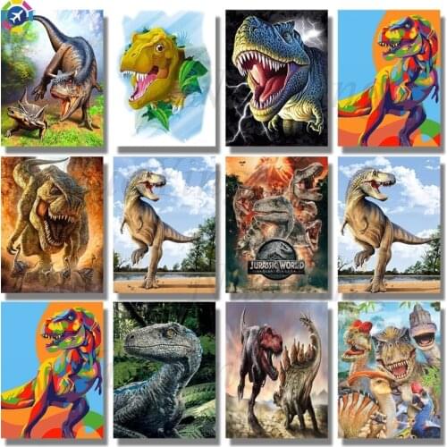 Full square round drill set Diy diamond painting dinosaur 5d diamond embroidery cross stitch mosaic children gift decoration