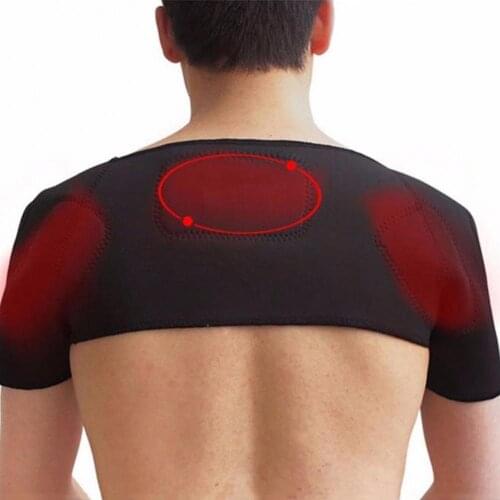 Shoulder Pad Self-heating Magnetic Therapy Faux Leather Adjustable Soft Shoulder Strap for Sports