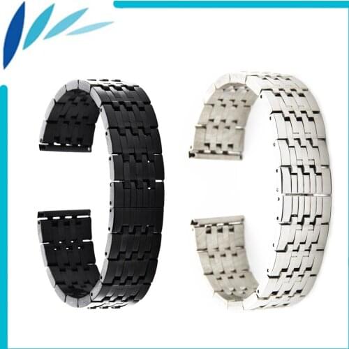 Stainless Steel Watch Band 22mm for Samsung Gear S3 Classic / Frontier Strap Wrist Loop Belt Bracelet Black Silver + Spring Bar