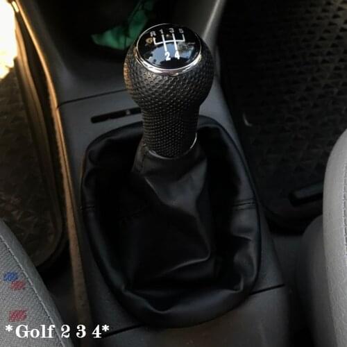 5 Speed Car Manual Gear Stick Shift Knob With Leather Boot For VW Golf 2 3 4 Cabrio Polo 6N Passat 35i Car-Styling