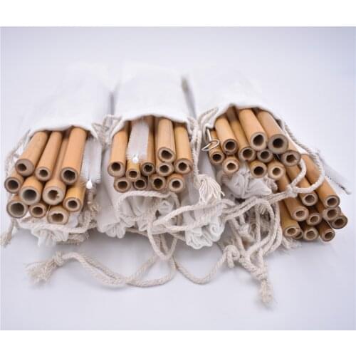10Pcs Bamboo Straw Reusable Organic Bamboo Wood Drinking Straws Eco Friendly For Party Birthday Wedding Bar Bag customiz logo
