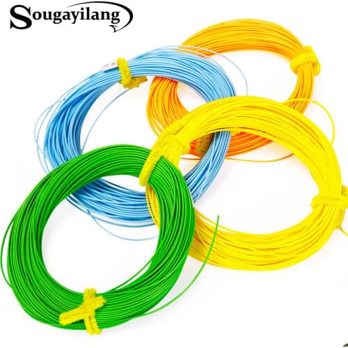 Sougayilang 4F 5F 6F 7F 8F Fly Line 100FT Weight Forward Nymph Floating Fly Fishing Line 4 Colors Polyethylene Fly Fishing Cord