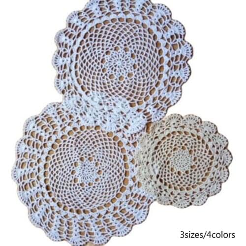 Modern cotton placemat cup coaster mug kitchen Christmas dining table place mat cloth lace Crochet tea coffee doily dish pad