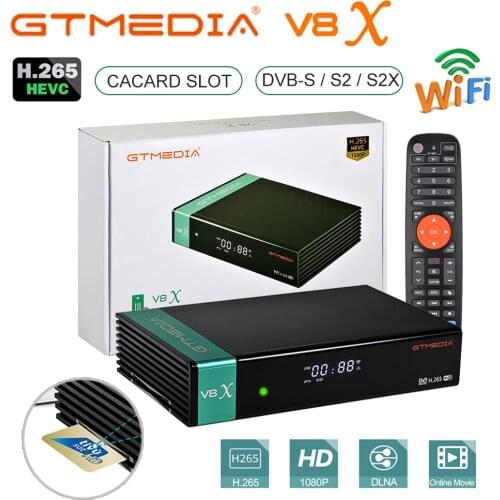 HD Gtmedia V8x DVB-S/S2/S2X Satellite Receiver Upgrade From Freesat V8 Honor V9 Super Freesat H.265 Built-in WiFi V8X Receptor