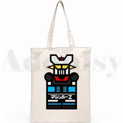 Mazinger Z Japan Anime Old Classic Manga Robot Graphic Cartoon Print Shopping Bags Girls Fashion Casual Pacakge Hand Bag