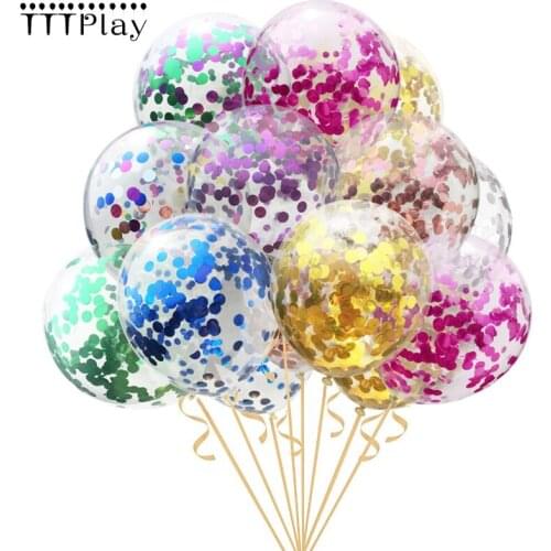 Wedding Decoration 5pcs/lot Pink Silver Glitter Confetti Balloons Baby Shower Birthday Party Celebration Perfect Decor Supplies