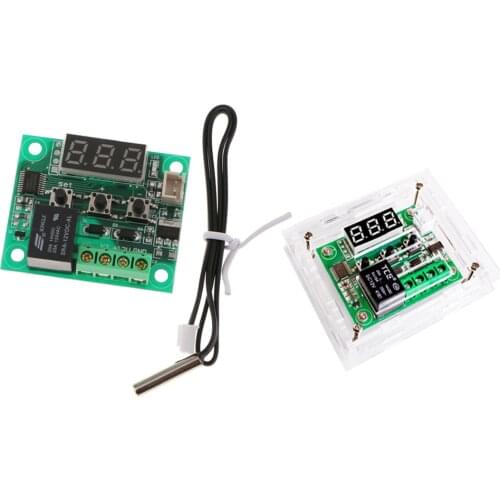 W1209 12V Digital Thermostat Control Switch Module + Transparent Housing