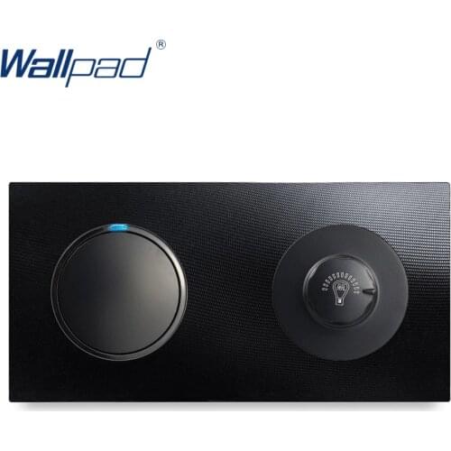 Wallpad 1 Gang 2 Way Switch With Dimmer Wall Light Switch With LED Indicator Aluminum Metal Panel