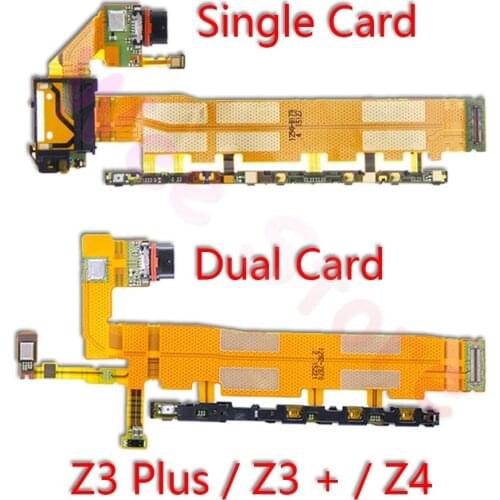 Charging Port Charger Dock Connector Flex For Sony Xperia Z3 + Plus Z4 Dual Single Card Side Volume Power Flex Cable