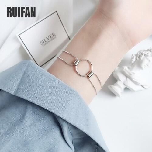 Fashion Round Double Snake Chain 925 Sterling Silver Bracelet for Women Korean Bracelet Girl Fine Jewelry Accessories YBR167